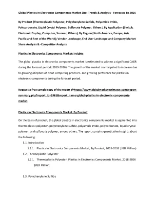 global plastics in electronics components market