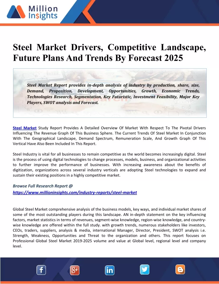 steel market drivers competitive landscape future