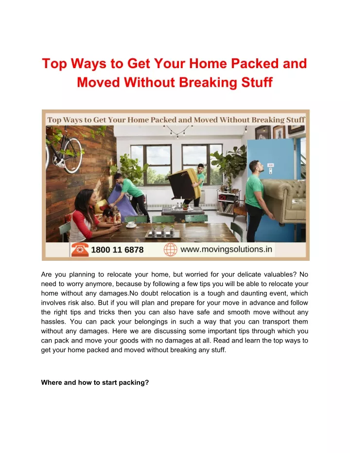 top ways to get your home packed and moved