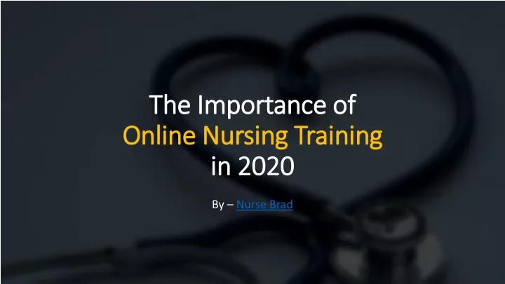 the importance of online nursing training in 2020