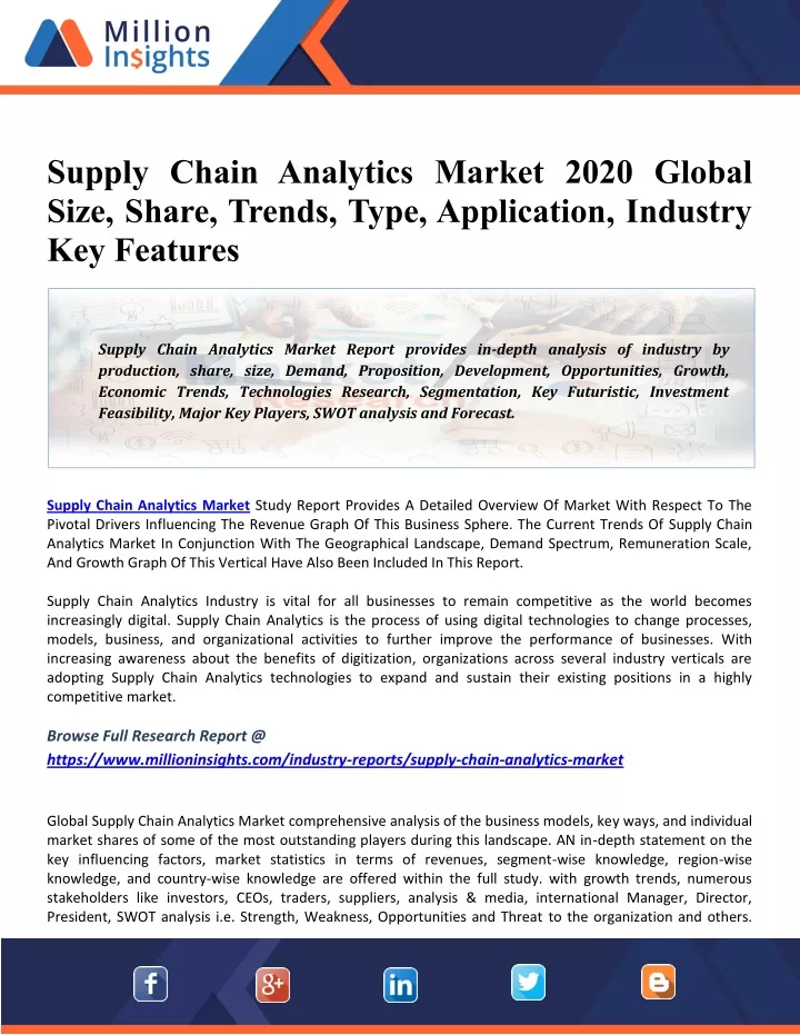 supply chain analytics market 2020 global size