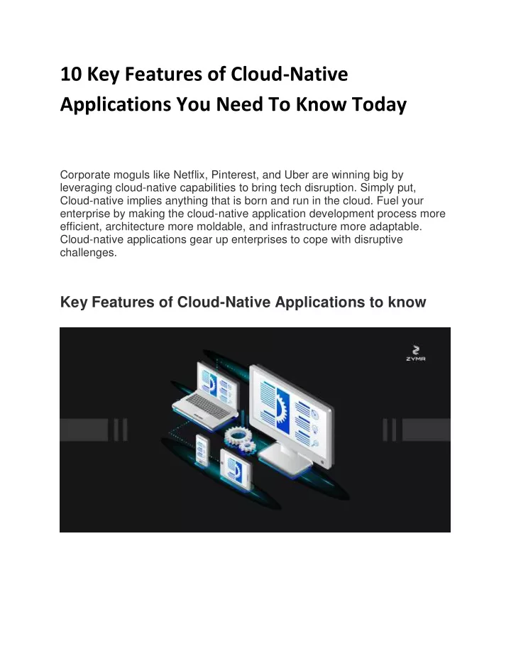 10 key features of cloud native applications