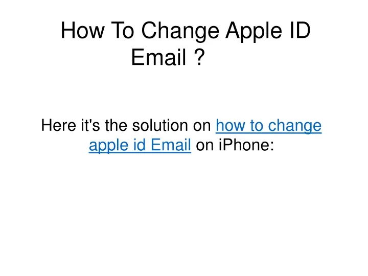 how to change apple id email