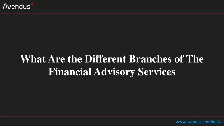 what are the different branches of the financial