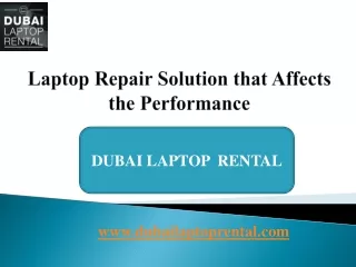 laptop repair solution that affects the performance