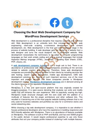 choosing the best web development company