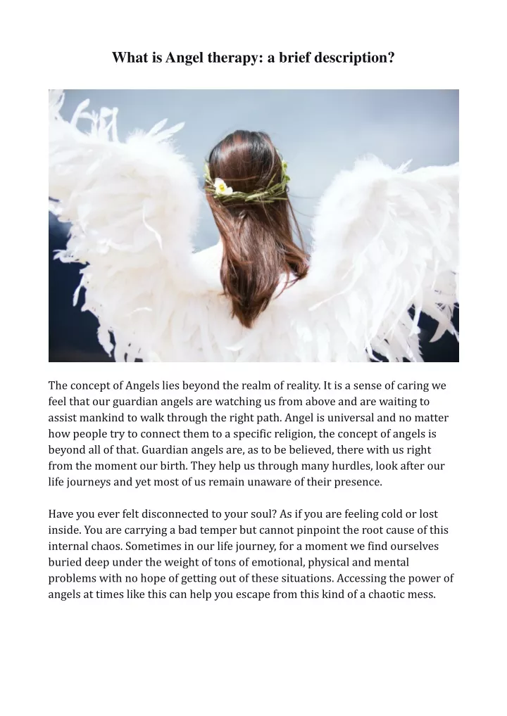what is angel therapy a brief description
