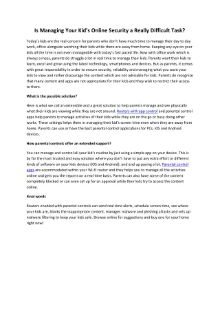 is managing your kid s online security a really