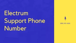 Electrum Support Phone Number【1(810) 355-4365©】