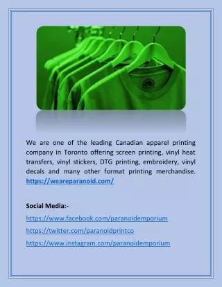 we are one of the leading canadian apparel