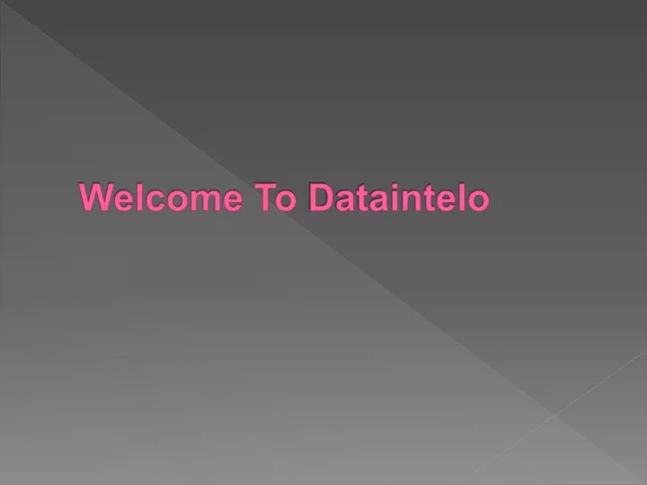 welcome to dataintelo