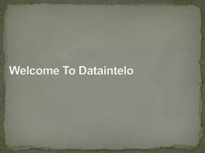 welcome to dataintelo