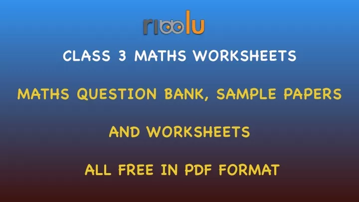 class 3 maths worksheets