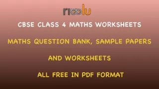 Maths Worksheets for CBSE Class 4