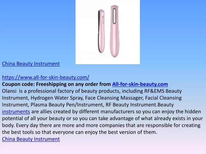 china beauty instrument https www all for skin