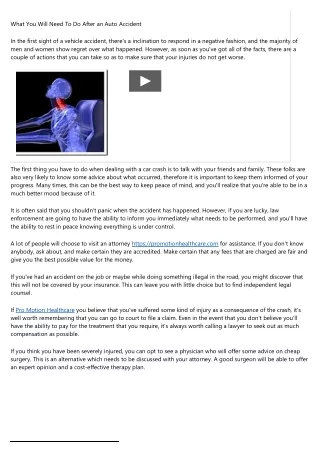 what you will need to do after an auto accident