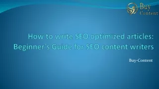 How to write SEO optimized articles: Beginner’s Guide for SEO content writers