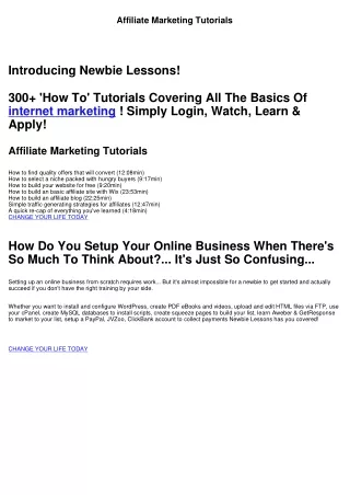 affiliate marketing tutorials