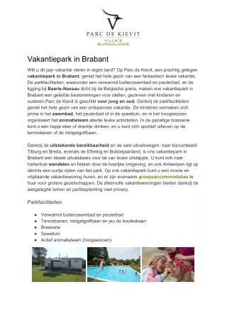 vakantiepark in brabant