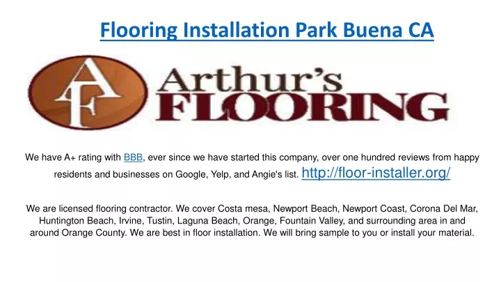 flooring installation park buena ca