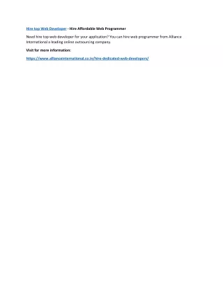 hire top web developer hire affordable