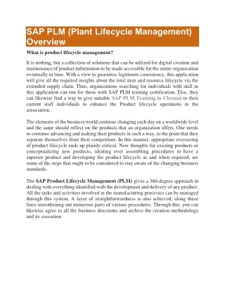 SAP PLM PDF | SAP PLM Training Material