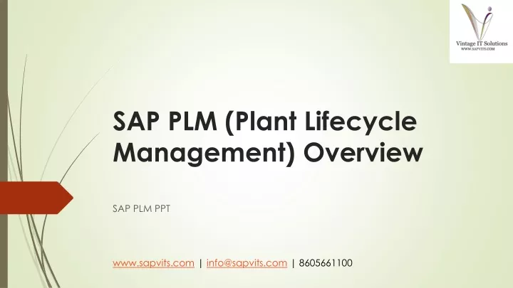 sap plm plant lifecycle management overview