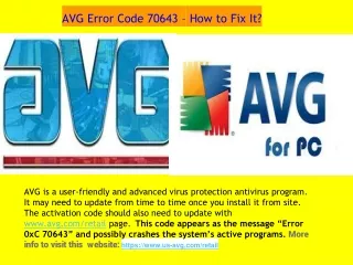 avg error code 70643 how to fix it