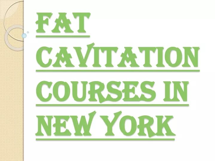 fat cavitation courses in new york