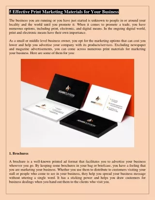 5 effective print marketing materials for your