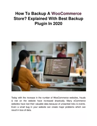 how to backup a woocommerce store explained with best backup plugin in 2020