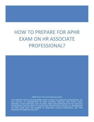 how to prepare for aphr exam on hr associate