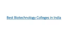 best biotechnology colleges in india