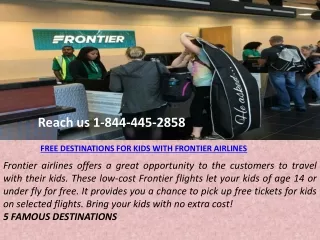 FREE DESTINATIONS FOR KIDS WITH FRONTIER AIRLINES