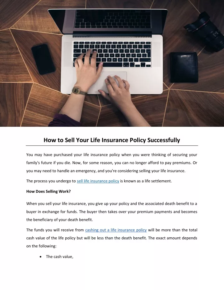 how to sell your life insurance policy