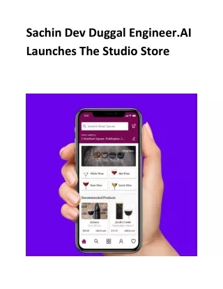 Sachin Dev Duggal Engineer.AI Launches The Studio Store