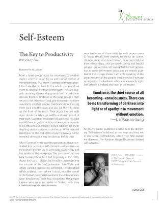 How Self Esteem is Key to Productivity!