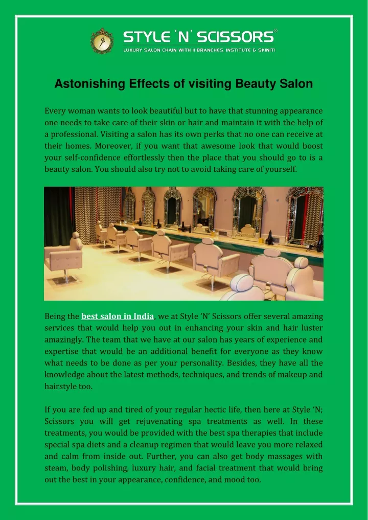 astonishing effects of visiting beauty salon