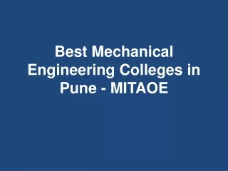 best mechanical engineering colleges in pune mitaoe