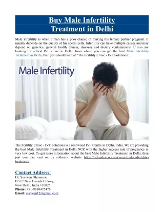 Male Infertility Treatment in Delhi