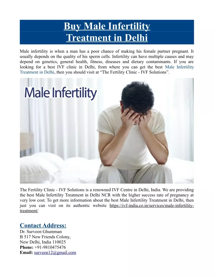 buy male infertility treatment in delhi