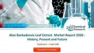 Aloe Barbadensis Leaf Extract  Market Report 2020   History, Present and Future