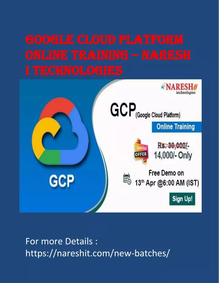 google cloud platform online training naresh i technologies