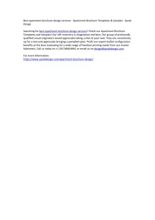 best apartment brochure design services apartment