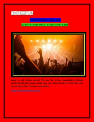 ticket resale team inc