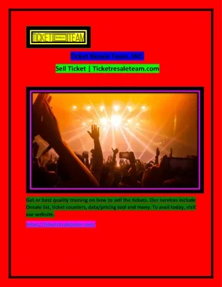 ticket resale team inc