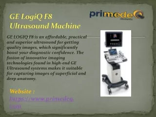 GE LogiQ F8 Ultrasound Machine