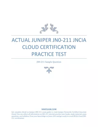actual juniper jn0 211 jncia cloud certification