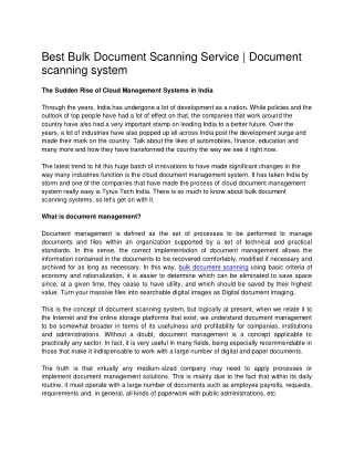 Best Bulk Document Scanning Service | Document scanning system