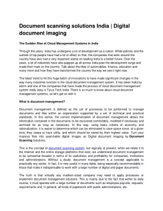 Document scanning solutions India | Digital document imaging